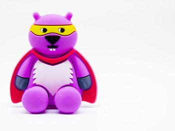 Close-up of toys toy against white background