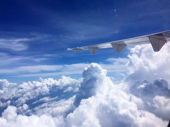 Aerial view of clouds in blue sky