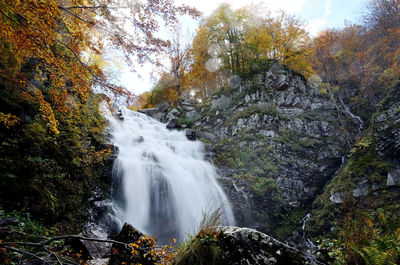 Scenic view of waterfall