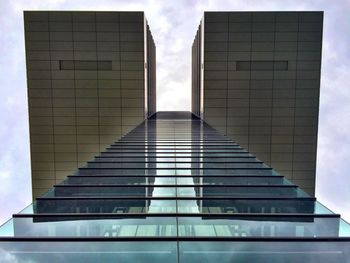 Low angle view of modern building against sky