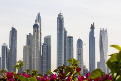 View of skyscrapers in city