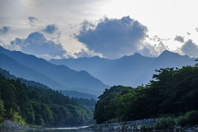 Scenic view of mountains against sky