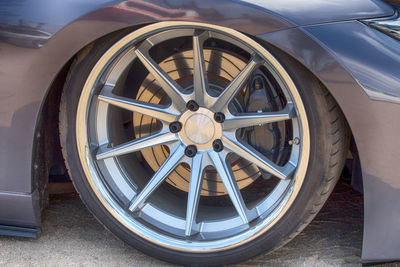 Close-up of damaged car