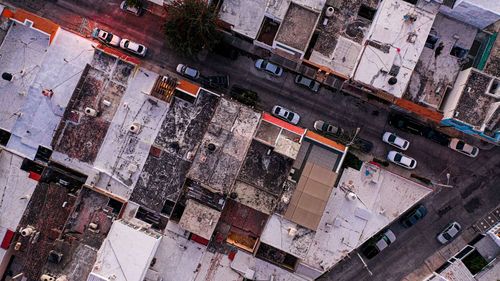 In mazatlan, mexico , vista de casas en una colony en la ciudad , vista aérea 
