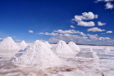 Scenic view of landscape against blue sky