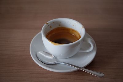 Close-up of coffee on table