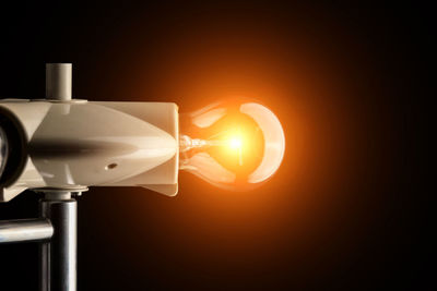 Close up of electric lamp