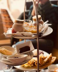 Close-up of food served on table in restaurant