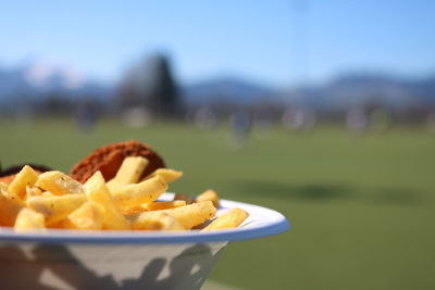 Close-up of food on table