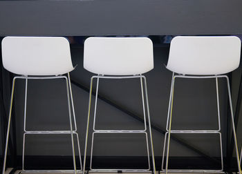 High angle view of empty chairs