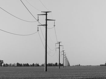 Electric power poles minimalist landscape