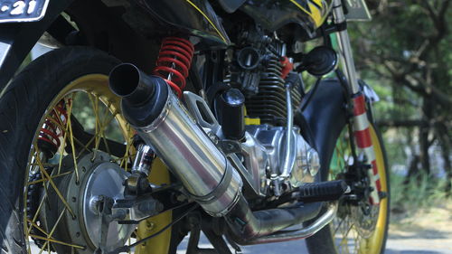 Close-up of motorcycle