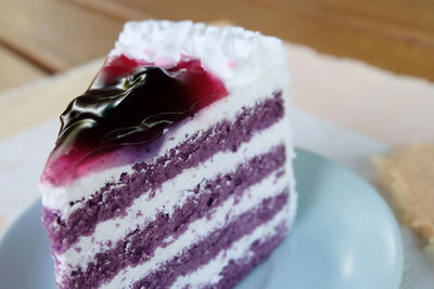 Close-up of dessert on table