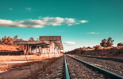 Railroad tracks against sky