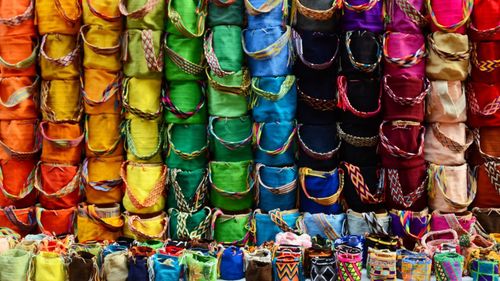 Full frame shot of colorful shop