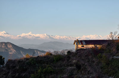 Scenic view of mountains against sky