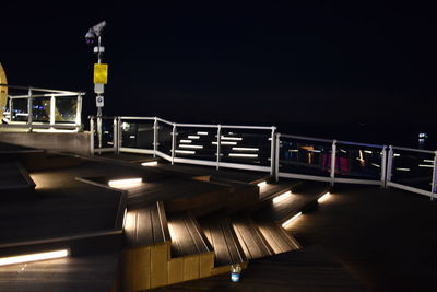 View of pier against sky at night