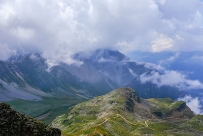 Scenic view of mountains against sky