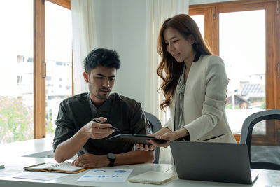 Businesswoman working at office