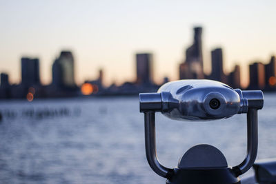 Close-up of coin operated binoculars