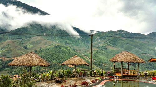 Scenic view of mountains against sky