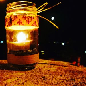 Close-up of illuminated light bulb