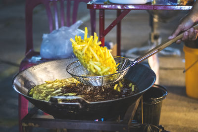 Close-up of yellow food on table
