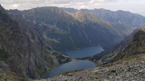 Scenic view of lake and mountains