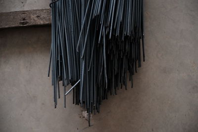 Low angle view of clothes hanging on wall