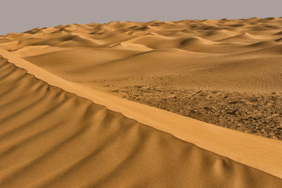 Sand dunes in desert