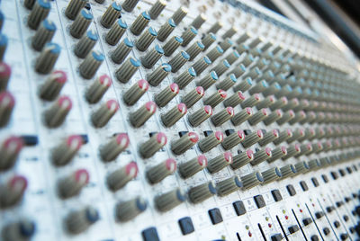 Full frame shot of sound mixer in recording studio