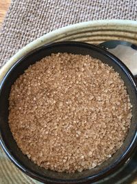 High angle view of bread in bowl