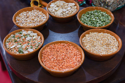High angle view of food