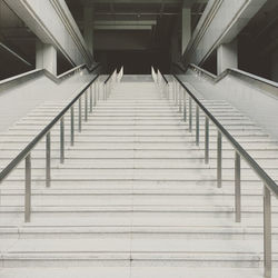 Low angle view of empty staircase in building