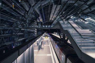 Illuminated subway station