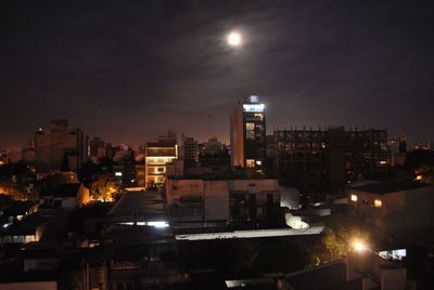 View of cityscape at night