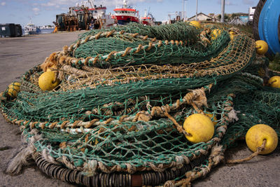 Fishing net on basket