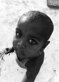 Close-up portrait of cute boy