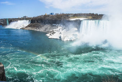 Scenic view of waterfall