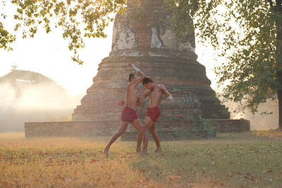 Martial arts of muay thai or thai boxing at thailand, muay thai at ayutthaya thailand