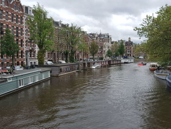 View of canal in city