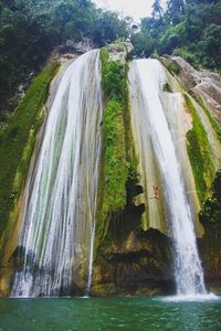 Scenic view of waterfall