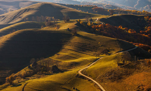 High angle view of mountain road