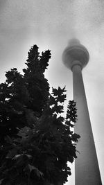 Low angle view of communications tower