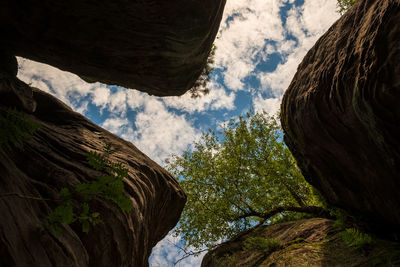 Low angle view of mountain against sky