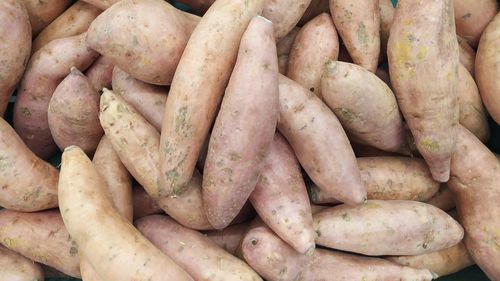 Full frame shot of carrots for sale at market stall