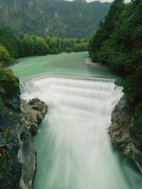 Scenic view of waterfall