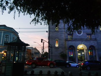 Cars on city street