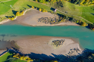 High angle view of water