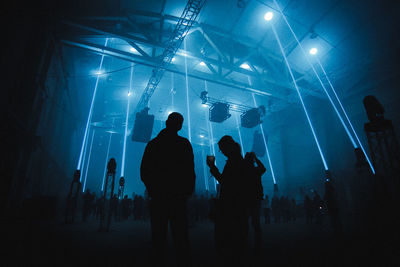 Silhouette of people at music concert